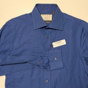 NEW Thomas Pink Super Slim Fit Size 15 Blue Sport Shirt